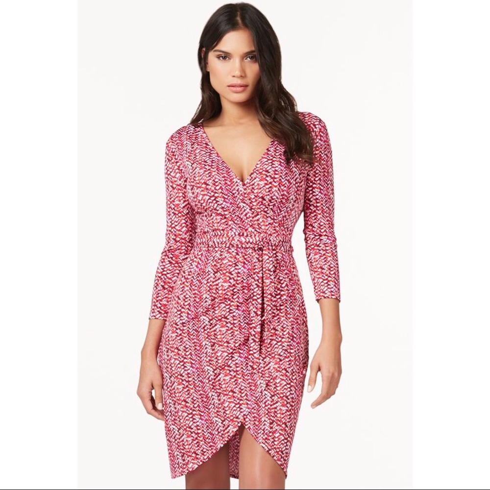JUSTFAB NWT Wrap Dress Pink, White, Orange Size XS